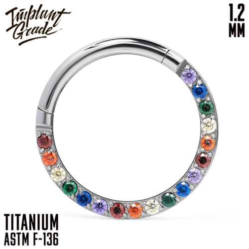 Кольцо-кликер Side Rainbow 1.2 мм (16 G) фото 2